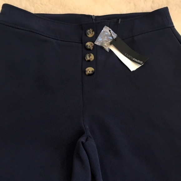 Nwt Lucy Paris Diane Button-Front Wide Pants. XL - Picture 4 of 11